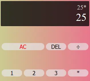 Screenshot of Javascript Calculator