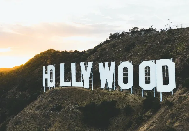 The famous Hollywood Sign located on Mount Lee in California USA