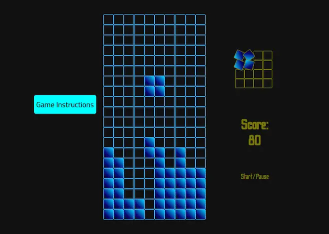 Screenshot of Tetris Game